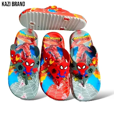 Picture of Children's Flip Flops Boys' New Cartoon Boys' Non-Slip Soft Bottom Indoor Bathroom Baby Beach Slippers Red- Grey & Black