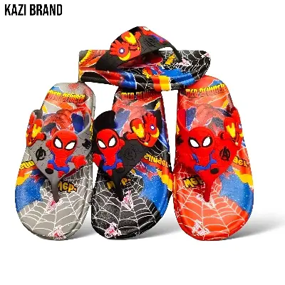 Picture of Children's Flip Flops Boys' New Cartoon Boys' Non-Slip Soft Bottom Indoor Bathroom Baby Beach Slippers Red- Grey & Black