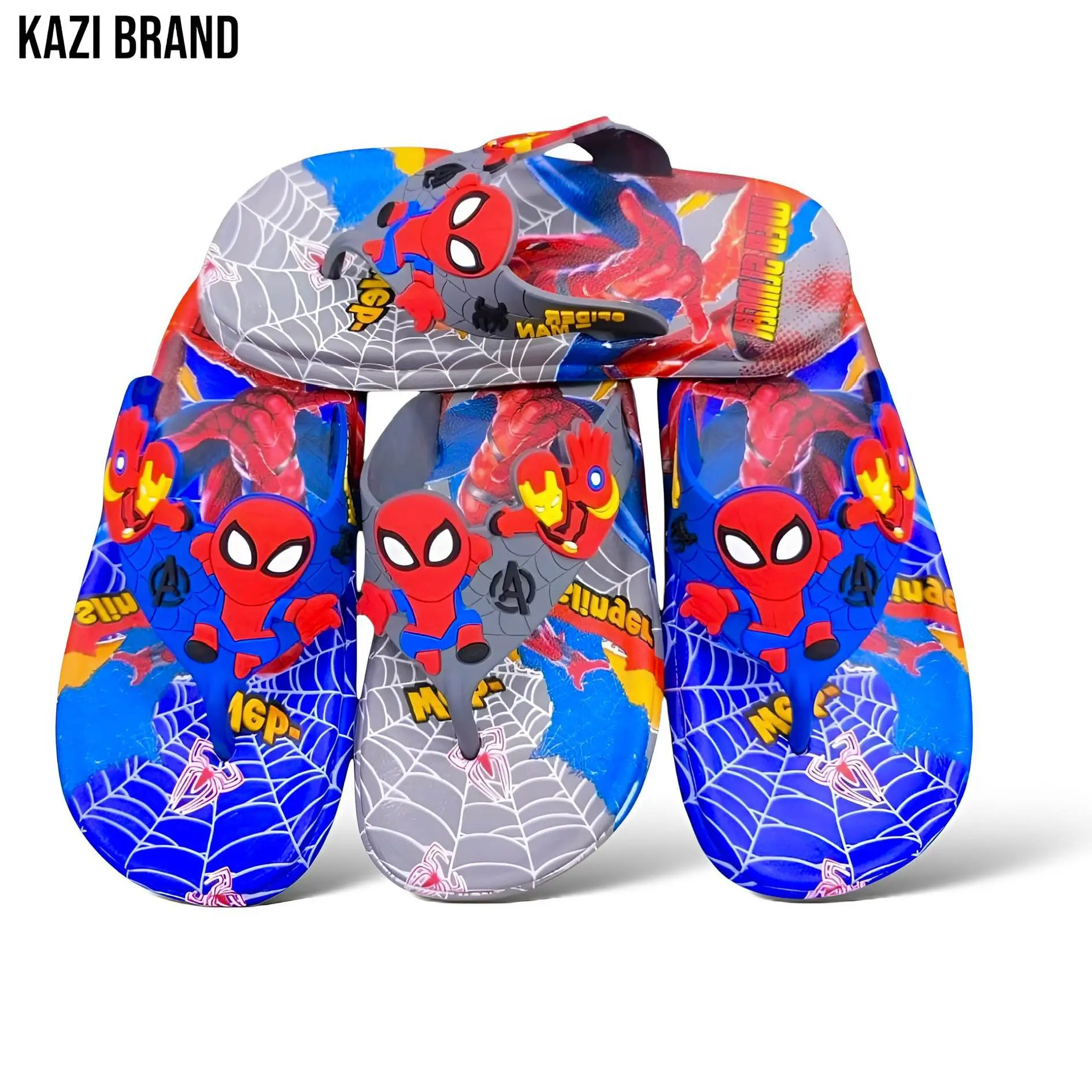 Picture of Children's Flip Flops Boys' New Cartoon Boys' Non-Slip Soft Bottom Indoor Bathroom Baby Beach Slippers Red- Grey & Black