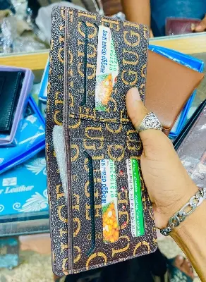 Picture of Original High Quality Artificial Leather Wallet Money Bag For Men - Black & Brown