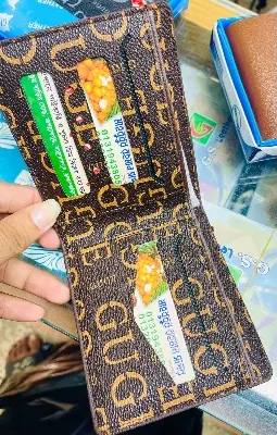 Picture of Original High Quality Artificial Leather Wallet Money Bag For Men - Black & Brown