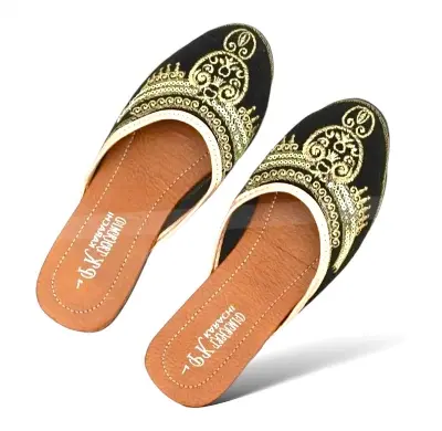Picture of Girls embroidery flat half shoe exclusive new design