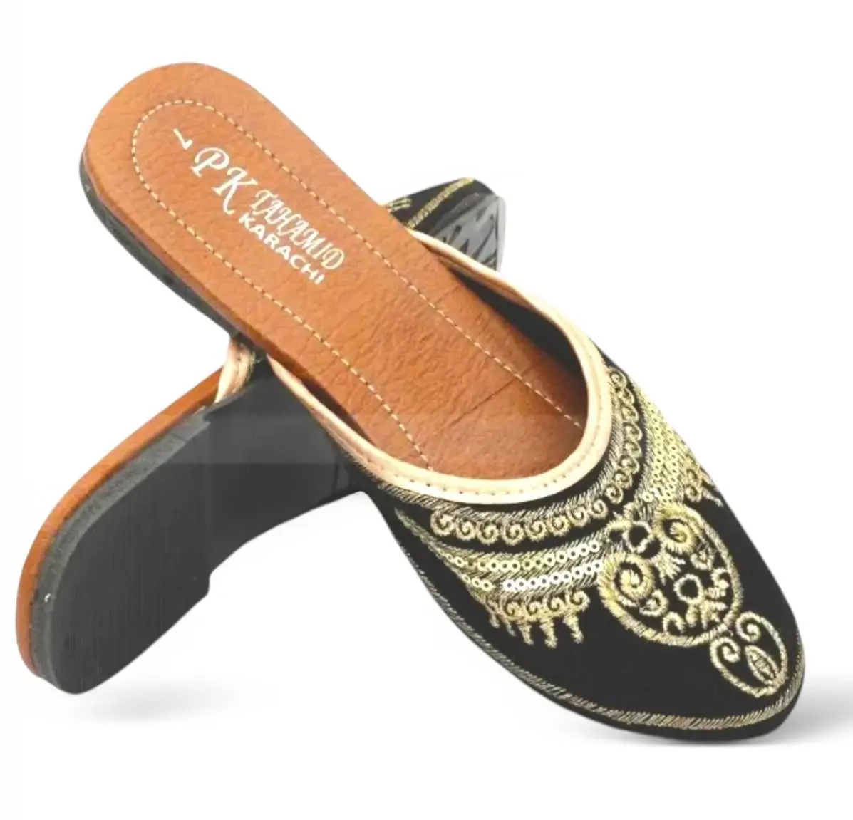 Picture of Girls embroidery flat half shoe exclusive new design