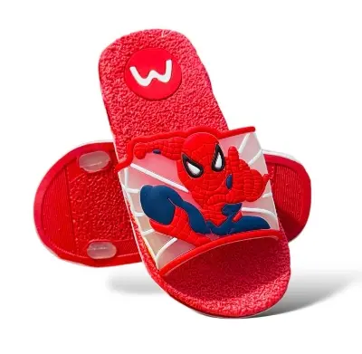 Picture of New Model Cartoon Spider-Man Design PVC Upper Sliders  For Kids | Slides For children | Slippers for boys sandals for kids room | Slides Slipper for boys cute Boys Red & Black EUR 24-34
