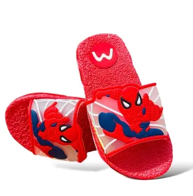 Picture of New Model Cartoon Spider-Man Design PVC Upper Sliders  For Kids | Slides For children | Slippers for boys sandals for kids room | Slides Slipper for boys cute Boys Red & Black EUR 24-34