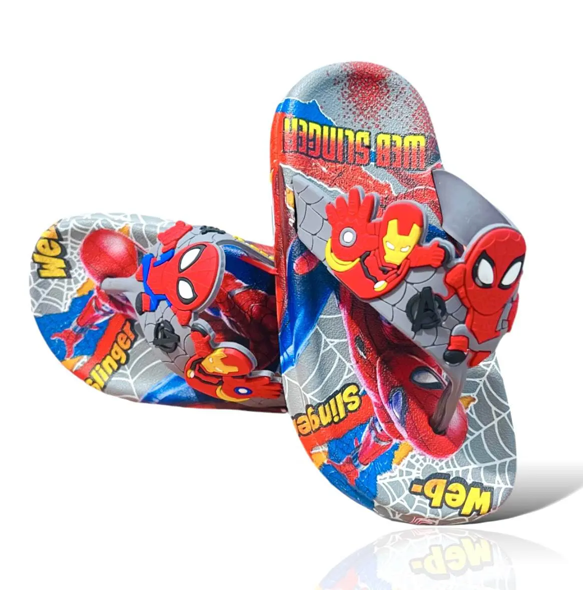 Picture of Children's Flip Flops Boys' New Cartoon Boys' Non-Slip Soft Bottom Indoor Bathroom Baby Beach Slippers Red- Grey & Black