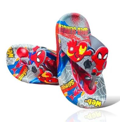 Picture of Children's Flip Flops Boys' New Cartoon Boys' Non-Slip Soft Bottom Indoor Bathroom Baby Beach Slippers Red- Grey & Black