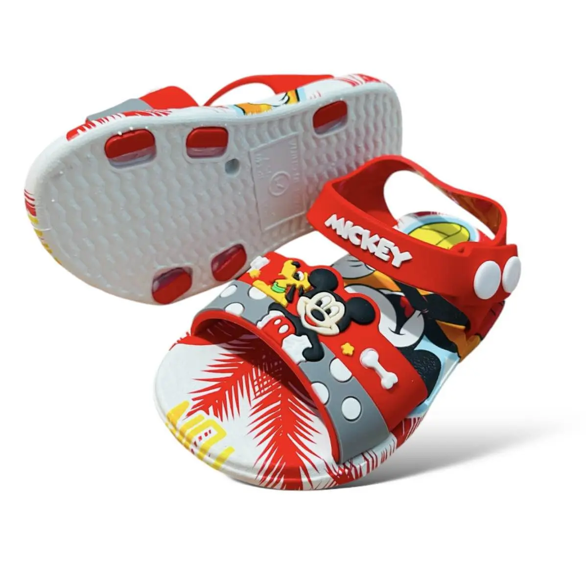 Picture of 2024 New Cute Solid Color Bear Sandals Little Children Boys and Girls Mickey-mouse Soft Sole Comfortable Toddler Shoes