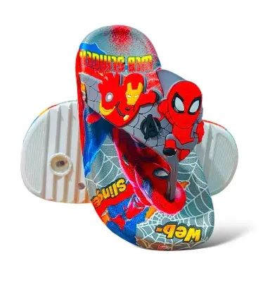 Picture of Children's Flip Flops Boys' New Cartoon Boys' Non-Slip Soft Bottom Indoor Bathroom Baby Beach Slippers Red- Grey & Black Size Eu 24-34