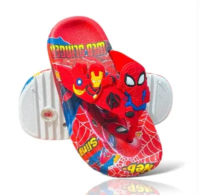 Picture of Children's Flip Flops Boys' New Cartoon Boys' Non-Slip Soft Bottom Indoor Bathroom Baby Beach Slippers Red- Grey & Black Size Eu 24-34