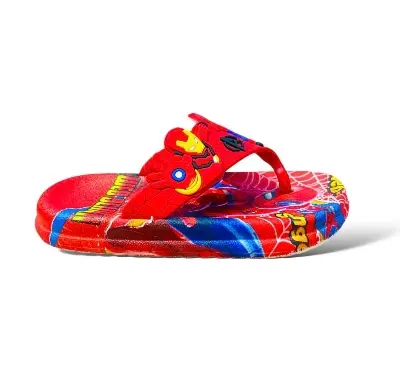 Picture of Children's Flip Flops Boys' New Cartoon Boys' Non-Slip Soft Bottom Indoor Bathroom Baby Beach Slippers Red- Grey & Black Size Eu 24-34