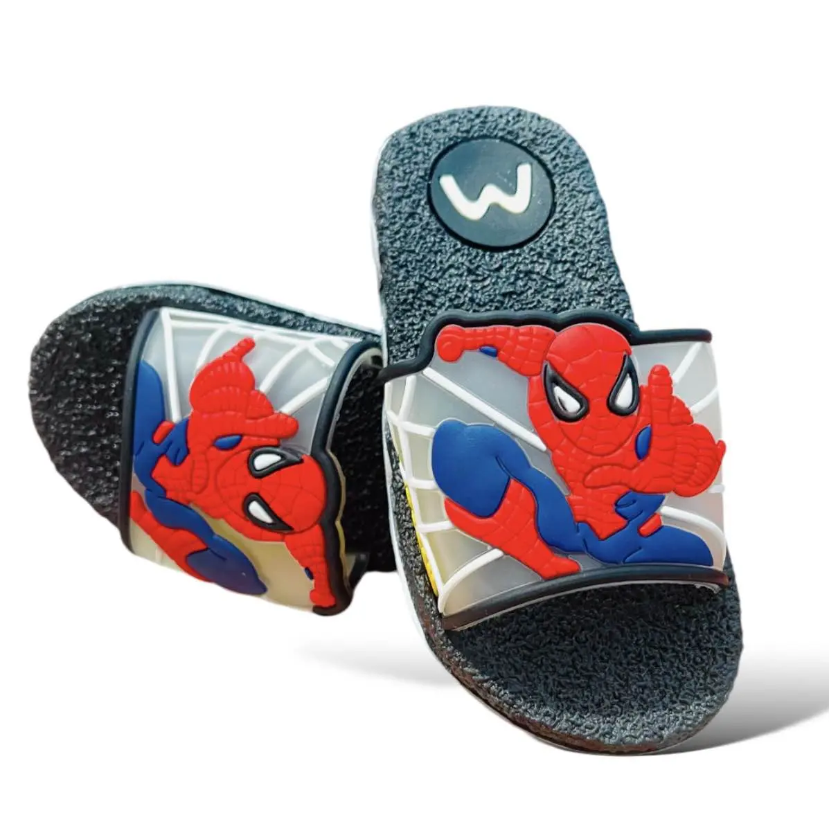 Picture of Disney Boys' Spider Man Sandals - Slip-On Slides (Toddler/Little Kid/Big Kid) Size (24/35) New Balck/Red