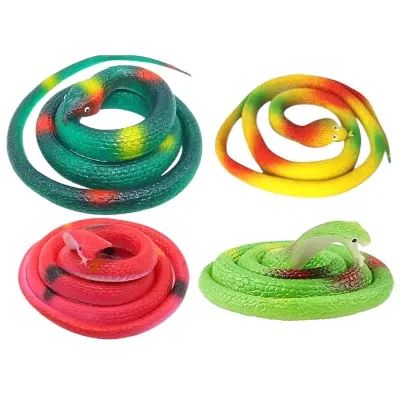 Picture of Colorful snake toy TPR material soft toy animal rubber snake toy
