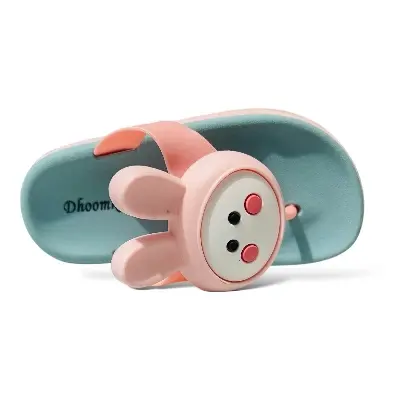 Picture of Children's Flip Flops Boy's & Girl's Summer New Cartoon Boy's Non-Slip Soft Bottom Indoor Bathroom Baby Beach Slippers - Orange & Gray, Pink