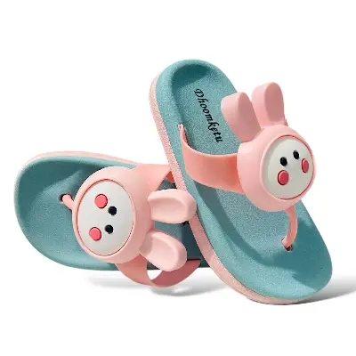 Picture of Children's Flip Flops Boy's & Girl's Summer New Cartoon Boy's Non-Slip Soft Bottom Indoor Bathroom Baby Beach Slippers - Orange & Gray, Pink
