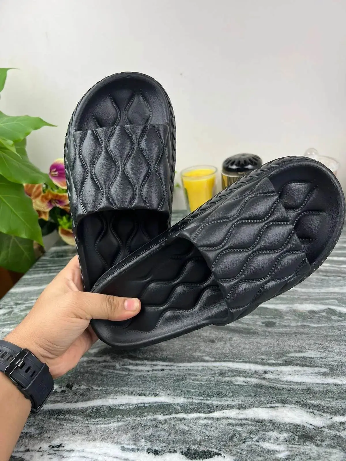 Picture of Slide slipper for Man SunMoon-1001 Slides for Men Slides for boys. shoe for man slides for boys room slipper House slipper