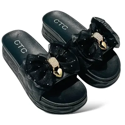 Picture of 2025 New Stylish Heels slippers for woman Color Black & White