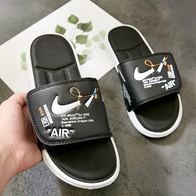 Picture of 2025 New Comfortable Balck & white Color  Solid Slides Slippers Sandal for Men