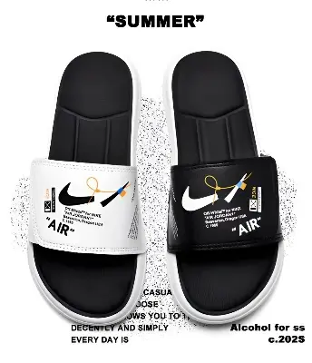 Picture of 2025 New Comfortable Balck & white Color  Solid Slides Slippers Sandal for Men