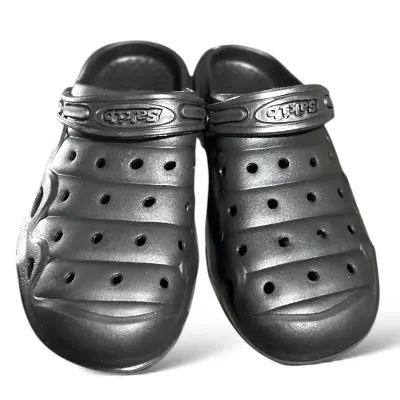 Picture of 2025 Mens New Comfortable Lightweight Eva Rubber Crocs Half Shoes Sandals Balck & Blue Colors