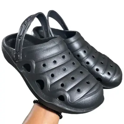 Picture of 2025 Mens New Comfortable Lightweight Eva Rubber Crocs Half Shoes Sandals Balck & Blue Colors