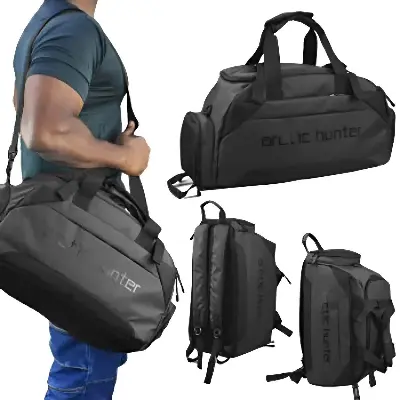 Picture of Fitness Gym Sport Bag for Men Black - Carry Your Gym Gear in Style and Comfort with This Spacious Bag