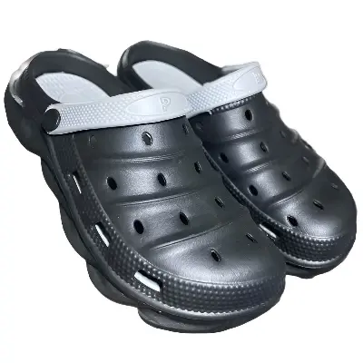 Picture of Mens New Comfortable EVA Rubber Beach Crocs Clogs Sandal Shoes Balck & Blue  Color