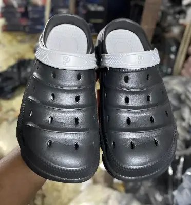 Picture of Mens New Comfortable EVA Rubber Beach Crocs Clogs Sandal Shoes Balck & Blue  Color