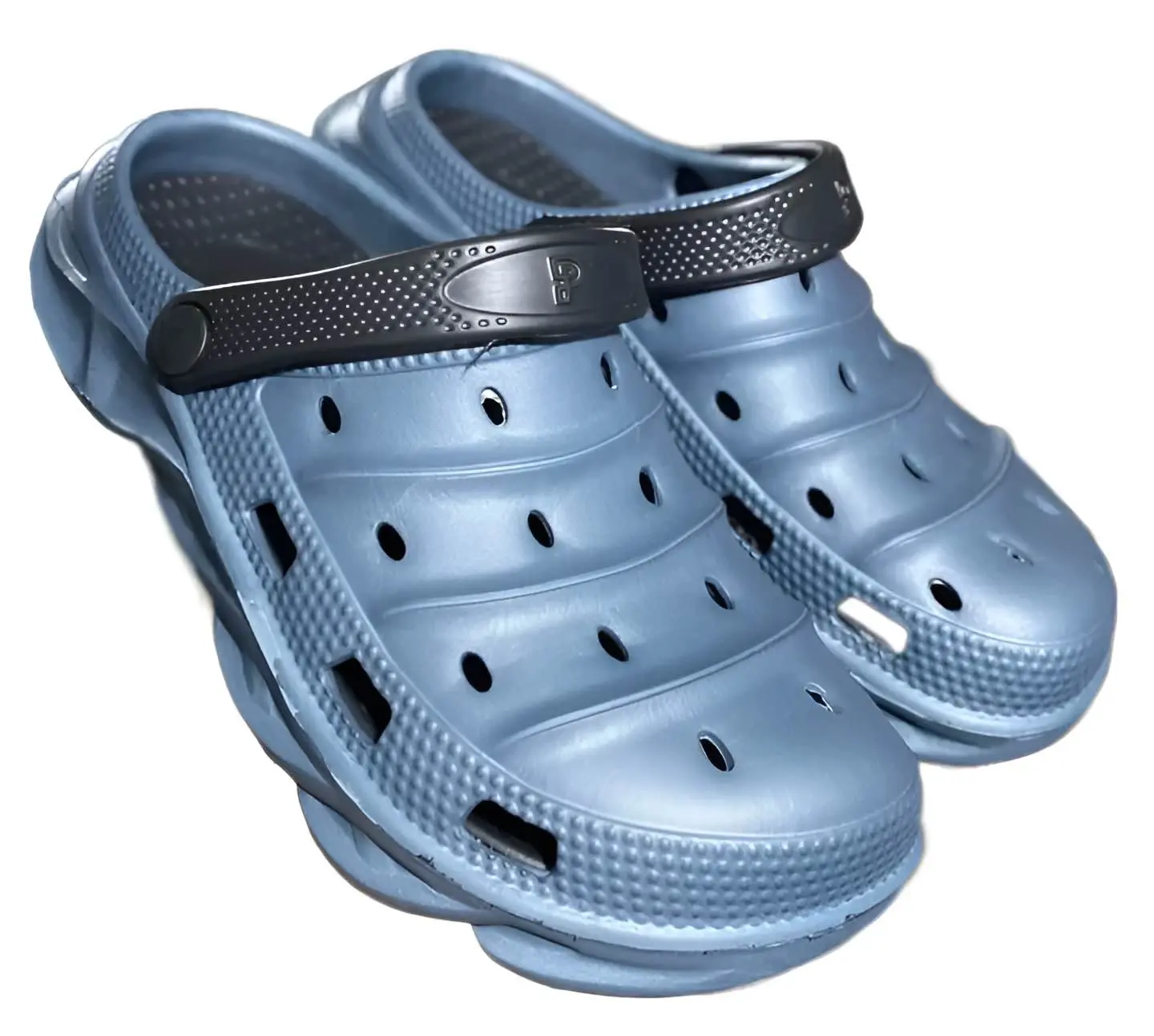 Picture of Mens New Comfortable EVA Rubber Beach Crocs Clogs Sandal Shoes Balck & Blue  Color