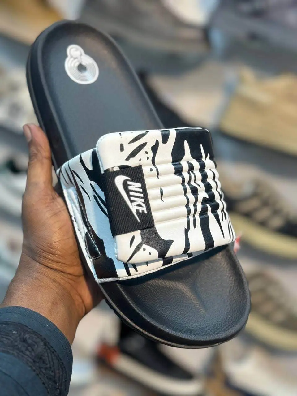 Picture of New Collection Black White Red And Yellow Color NK Slide Slipper Sandal For Men M25002