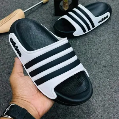 Picture of Stridez Classic Triple-Line Slides – Black & White Edition