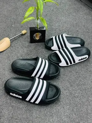 Picture of Stridez Classic Triple-Line Slides – Black & White Edition