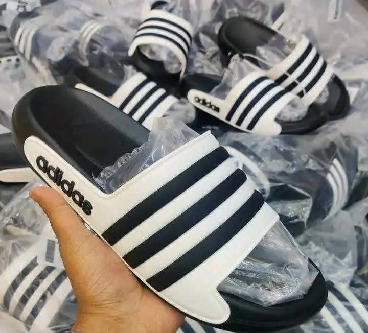 Picture of Stridez Classic Triple-Line Slides – Black & White Edition