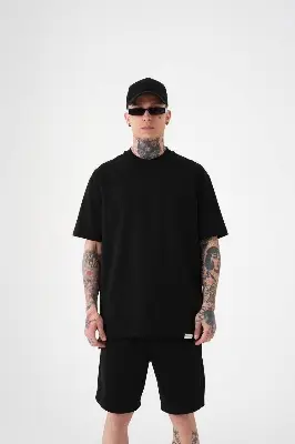 Picture of Men’s Black Oversized Drop Shoulder T-Shirt – Casual Stylish Cotton Tee