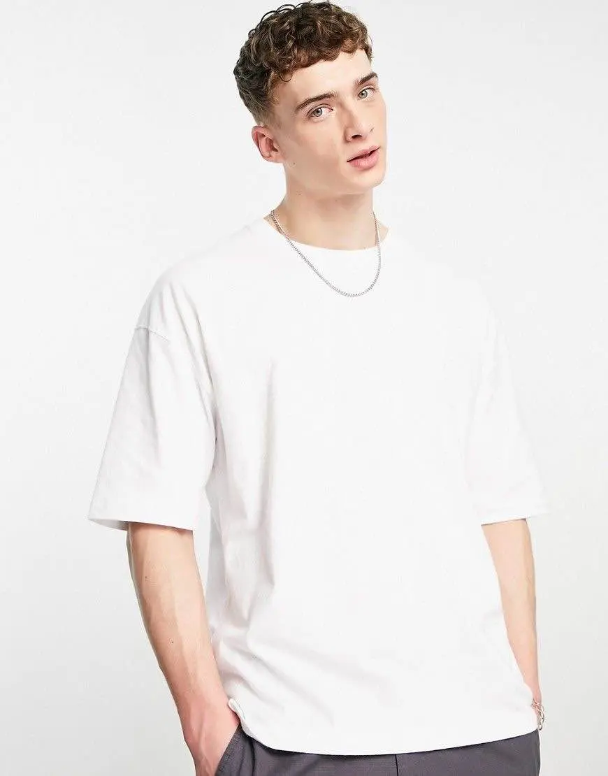 Picture of Men’s Premium White Drop Shoulder Oversized T-Shirt – Casual Stylish Cotton Tee