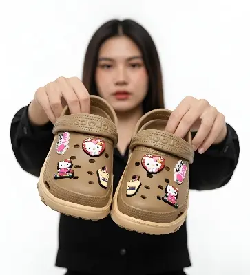 Picture of Unisex Cartoon-Themed Non-Slip Clogs with Cute Charms - Fashionable Summer Beach Sandals