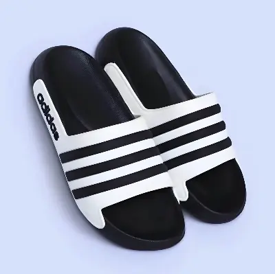 Picture of Men’s Adidas-Style Black & White Slide Slippers – Lightweight, Comfortable & Trendy Casual Footwear