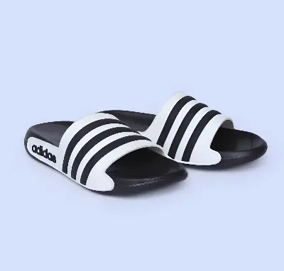 Picture of Men’s Adidas-Style Black & White Slide Slippers – Lightweight, Comfortable & Trendy Casual Footwear