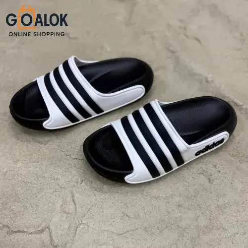 Picture of Men’s Adidas-Style Black & White Slide Slippers – Lightweight, Comfortable & Trendy Casual Footwear