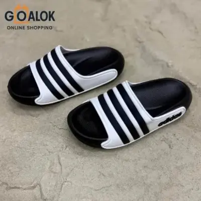 Picture of Men’s Adidas-Style Black & White Slide Slippers – Lightweight, Comfortable & Trendy Casual Footwear