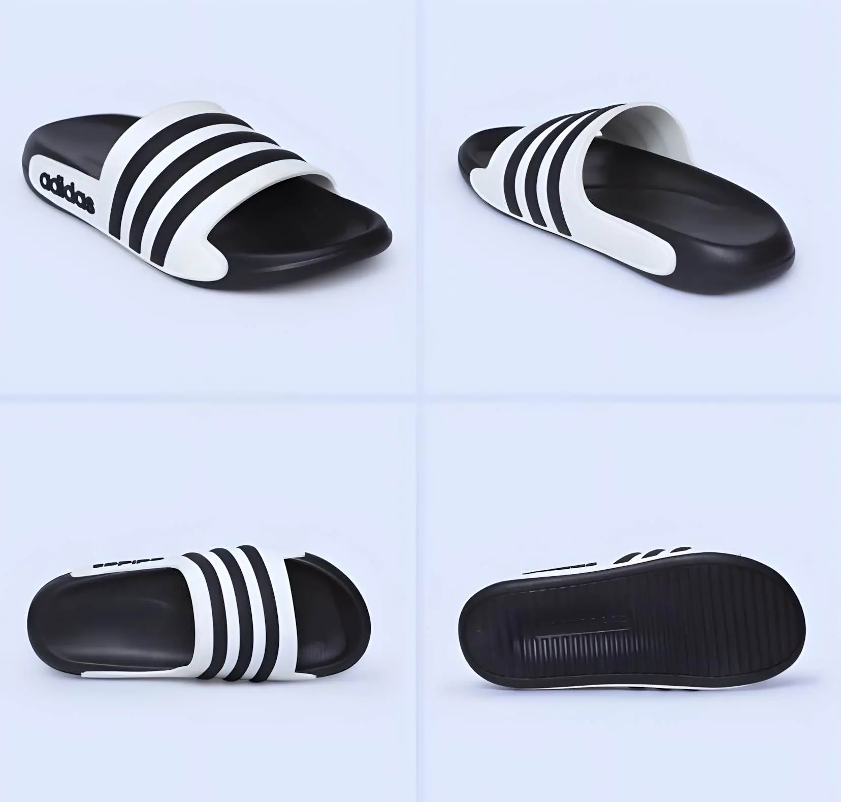 Picture of Men’s Adidas-Style Black & White Slide Slippers – Lightweight, Comfortable & Trendy Casual Footwear