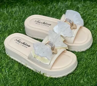 Picture of New Butterfly Net Design Thick Sole Slippers – Trendy & Stylish Sandals for Girls, Ladies & Women