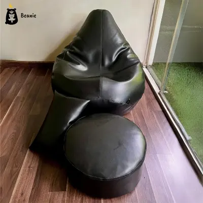 Picture of Leatherette Bean Bags Set - Dotted Black