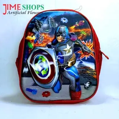 Picture of Kazi Brand Kids 3D Cartoon School Bag for Girls & Boys | Princess, Spiderman, Motu Patlu, Captain America, Butterfly Backpack | Play Group / Nursery / KG Class | Waterproof