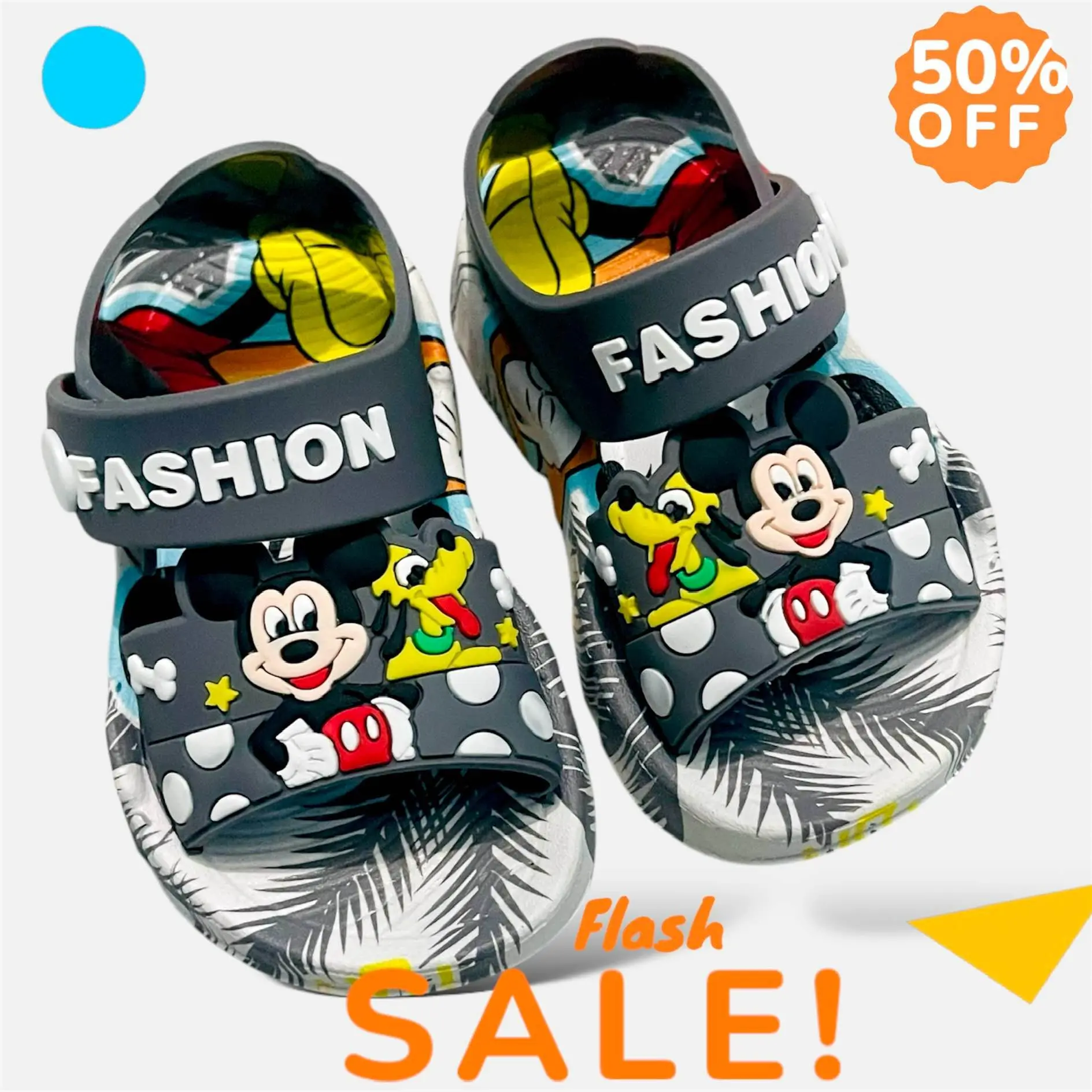 Picture of Cute Mickey Mouse Sandals for Children – Soft Rubber Sole, Non-Slip Toddler Walkers & Comfortable Summer Slides for Boys & Girls