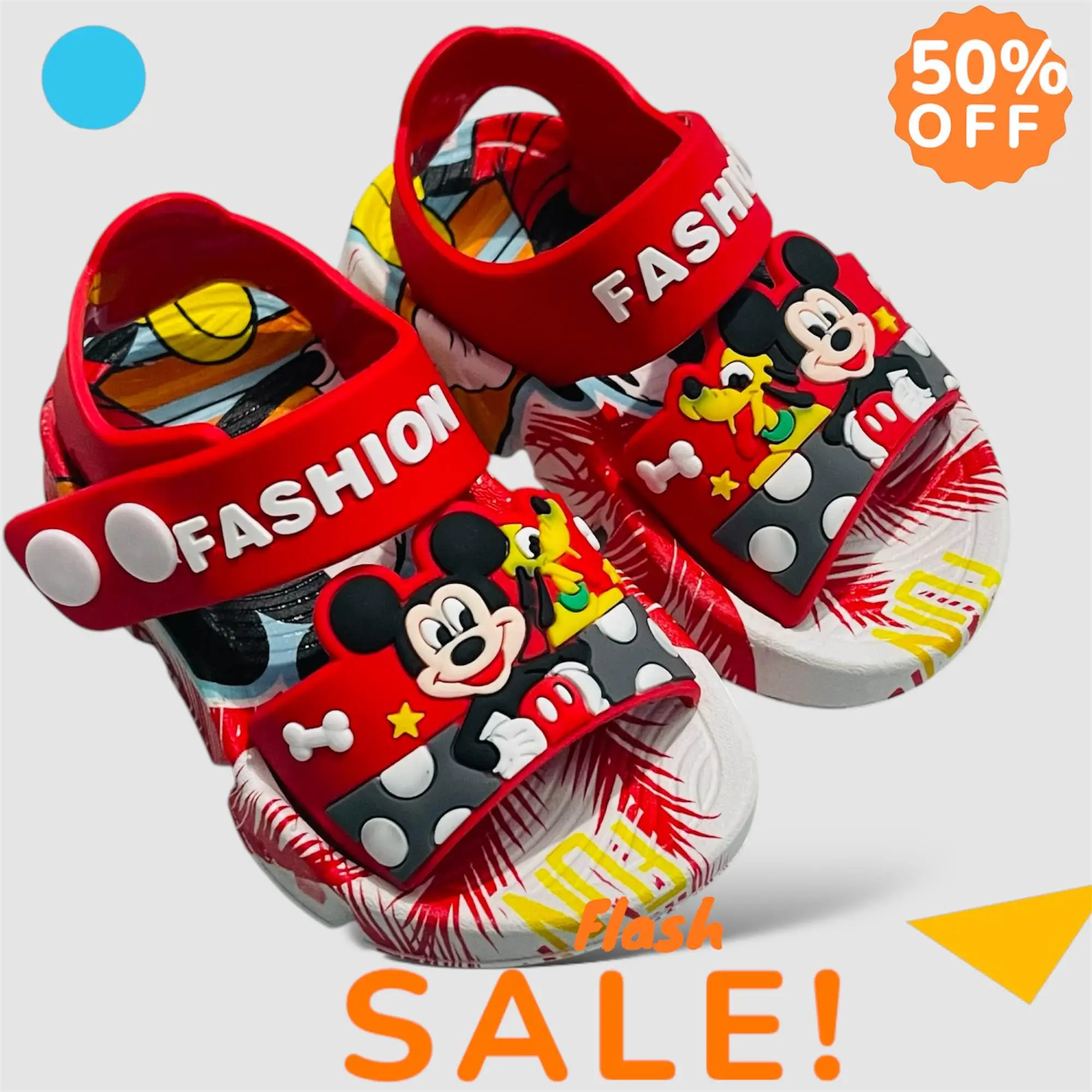 Picture of Cute Mickey Mouse Sandals for Children – Soft Rubber Sole, Non-Slip Toddler Walkers & Comfortable Summer Slides for Boys & Girls