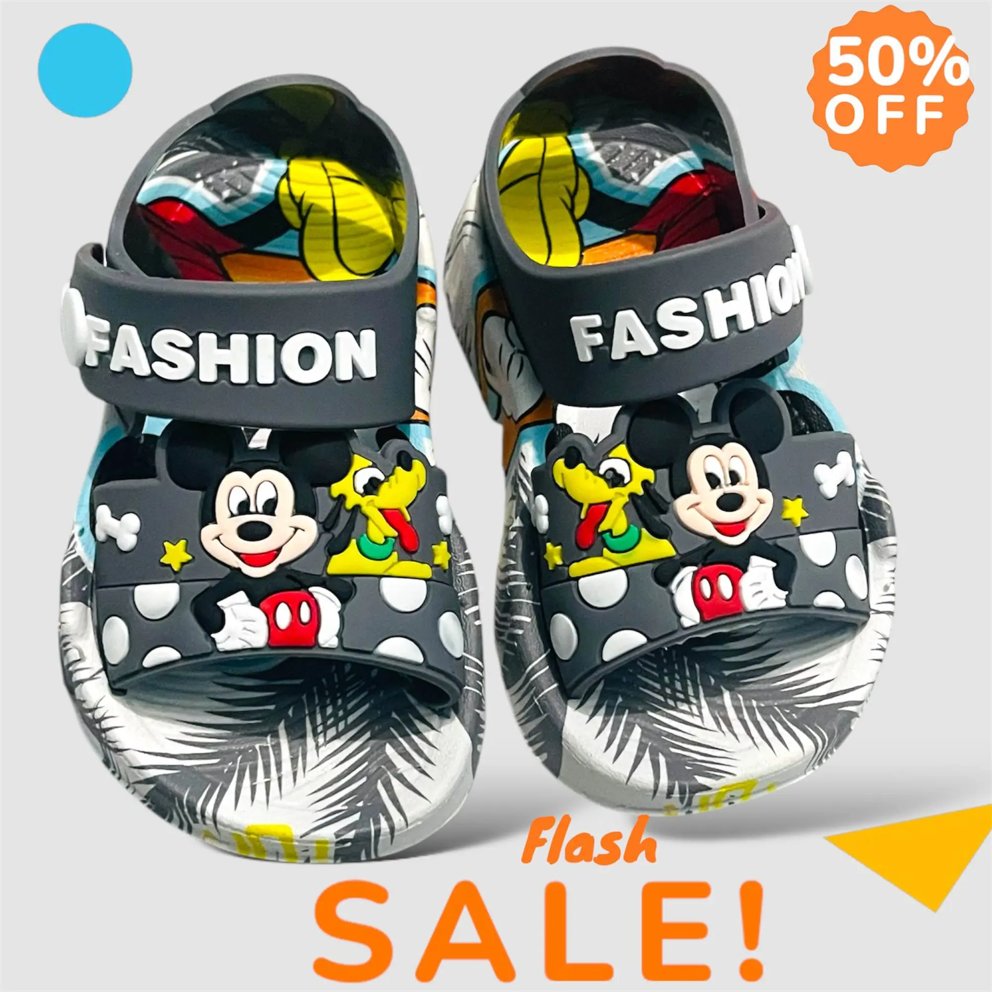 Picture of Cute Mickey Mouse Sandals for Children – Soft Rubber Sole, Non-Slip Toddler Walkers & Comfortable Summer Slides for Boys & Girls