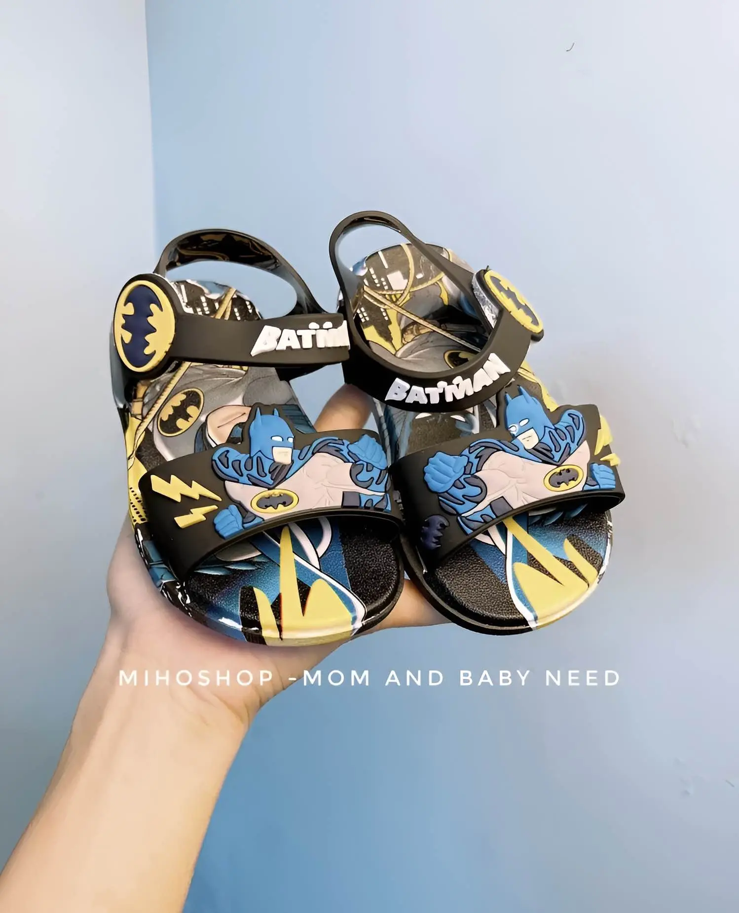 Picture of New Model 3D Batman Water Sandals | Toddler & Children's Adjustable Strap Slides | Kids' #1 Favorite Water Shoe!