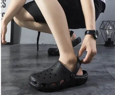 Picture of Unisex Black EVA Clogs – Lightweight Slip-On Sandals with Breathable Holes, Non-Slip Thick Sole, Waterproof & Washable Summer Shoes for Indoor, Outdoor, Beach & Casual Wear – Comfortable Trendy Footwear for Men & Women