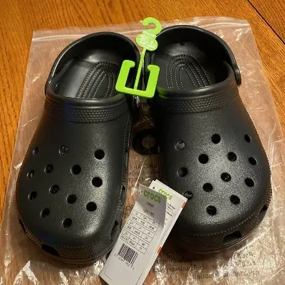 Picture of Unisex Black Crocs-Style EVA Clogs – Lightweight Slip-On Sandals with Breathable Ventilation Holes, Non-Slip Soft Sole, Waterproof & Washable Casual Footwear for Garden, Beach, Shower, Indoor & Outdoor Use – Comfortable Shoes for Men & Women